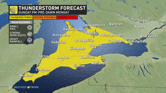 Southern ON storm risk April 16 2023